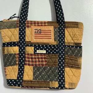 Bella Taylor Patchwork Quilted purse with an American flag
